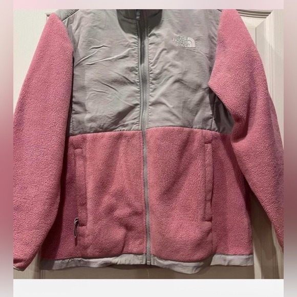 The North Face Jackets & Blazers - The North Face Pink Fleece Jacket with Gray Trim